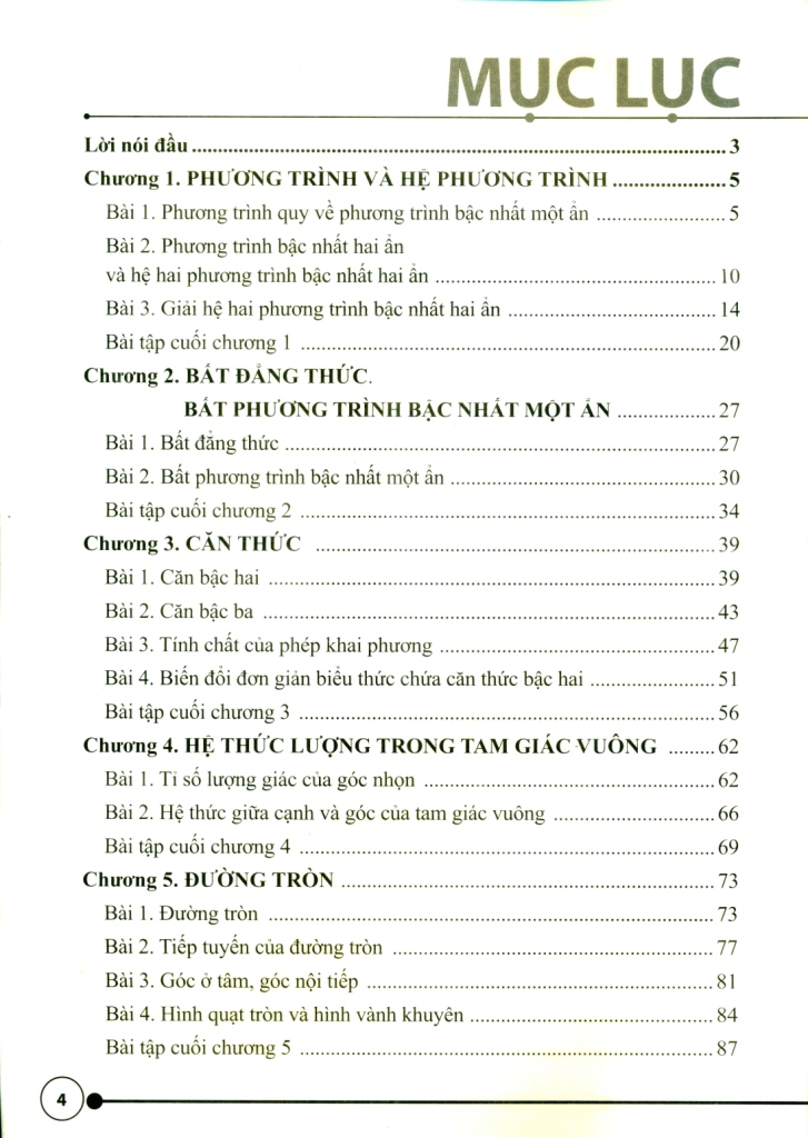 VỞ THỰC HÀNH TOÁN LỚP 9 - TẬP 1 (Bộ sách Chân trời sáng tạo)